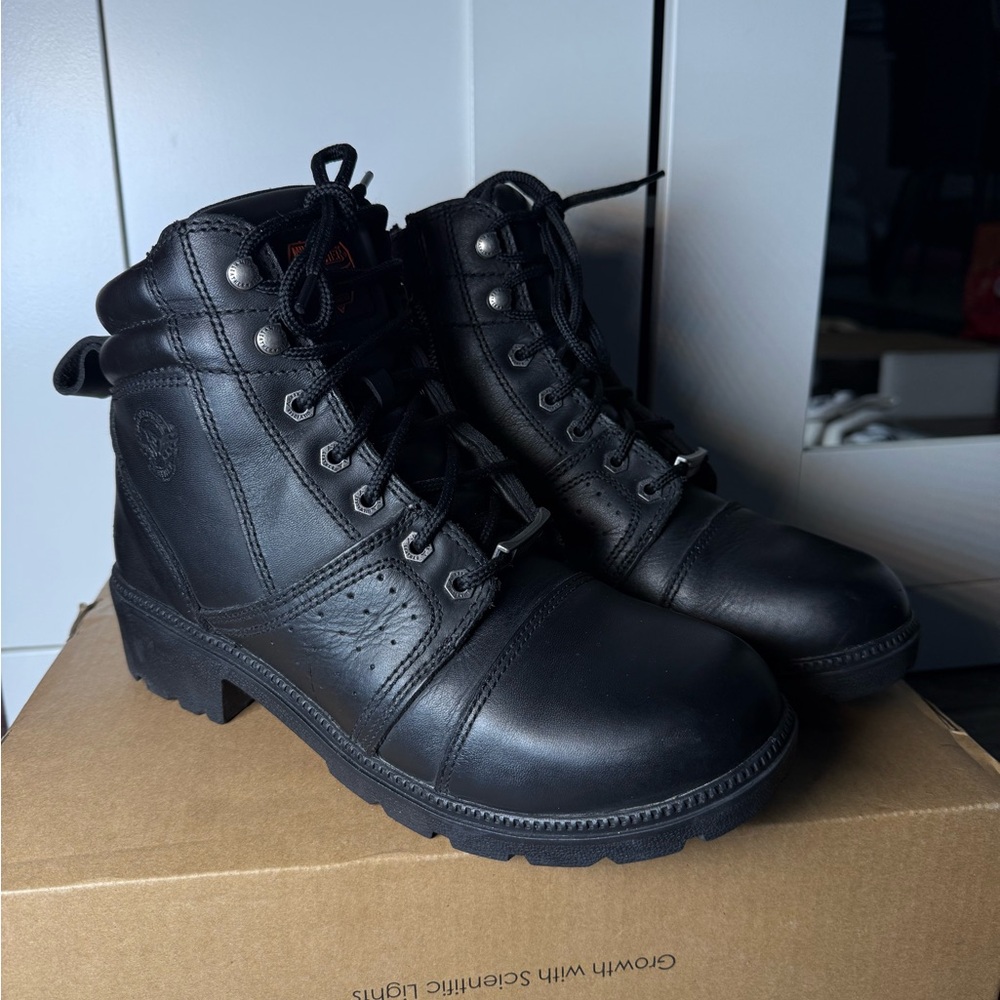 Milwaukee Leather MBL9300 Women's Black Lace-Up Leather Boots